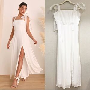 Size‎ XL Lulus Radiant Romance White Tie-Strap Maxi Dress